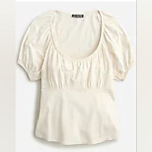 J. Crew Broken-in jersey puff-sleeve scoopeneck top